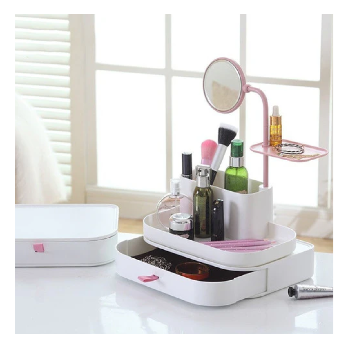 ORGANIZADOR DE MAQUILLAJE CON ESPEJO