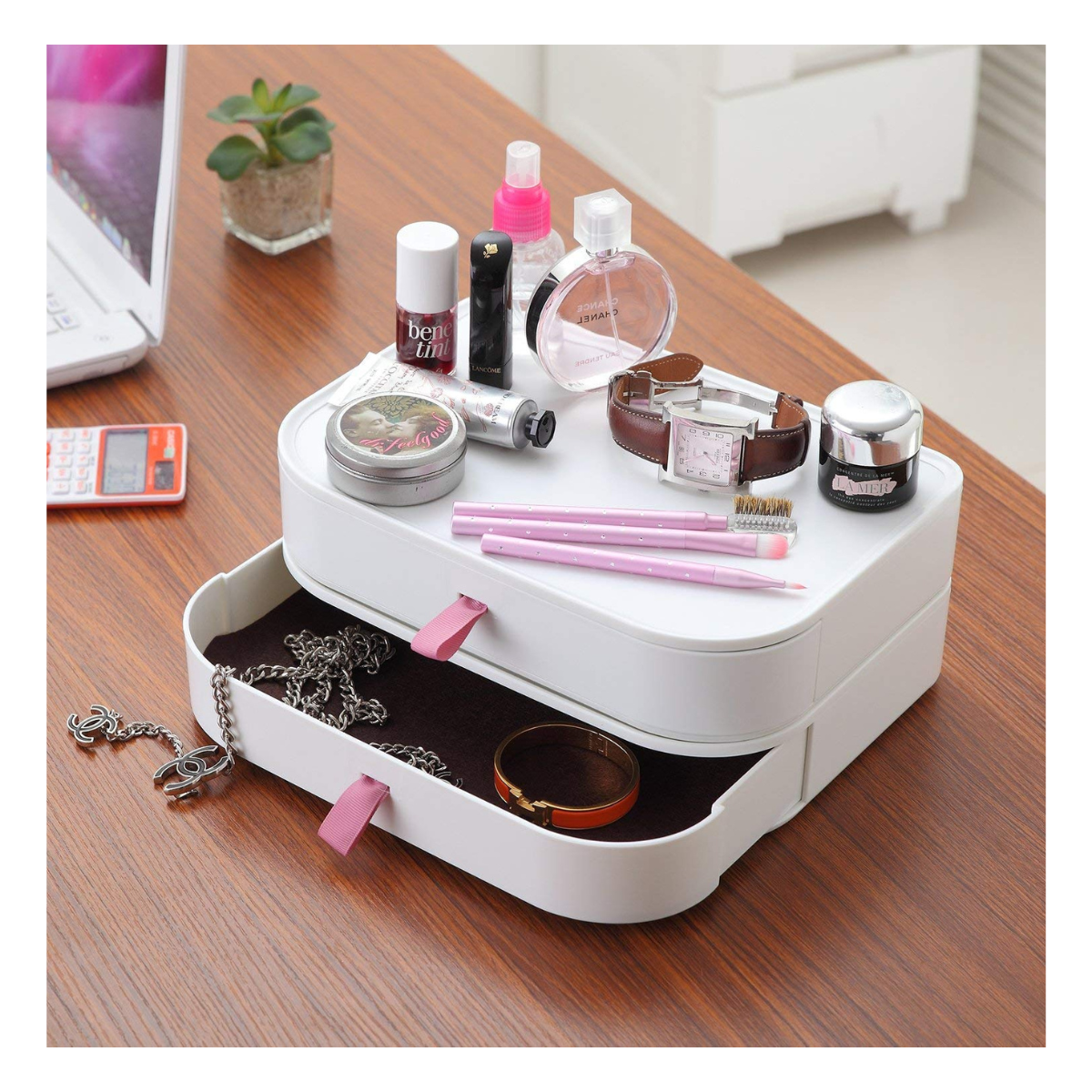 ORGANIZADOR DE MAQUILLAJE CON ESPEJO
